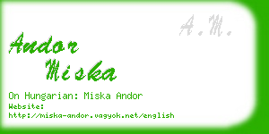 andor miska business card